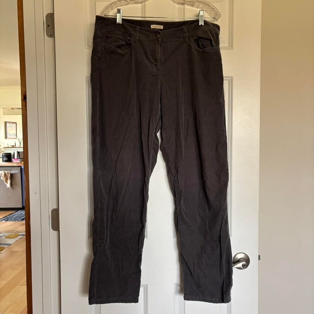 Eileen Fisher Organic Cotton Grey Corduroy Pants Size 14